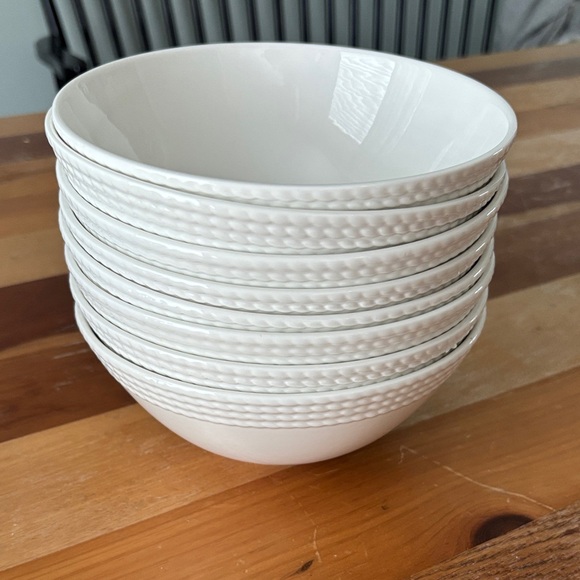 kate spade Other - Kate Spade Set of 6 White Porcelain Wickford 6.75” All Purpose Bowls